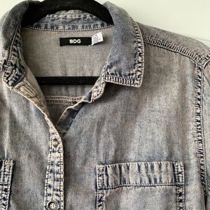 Urban outfitters purple acid wash button down